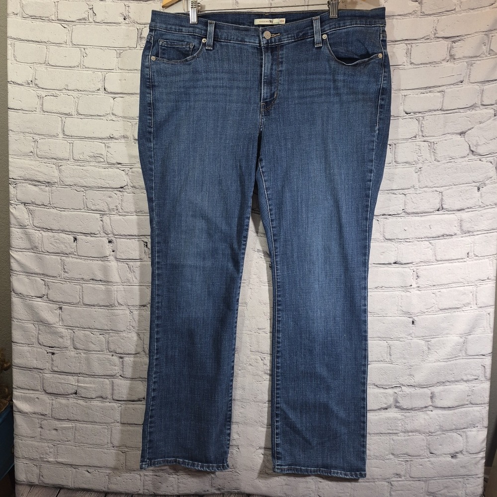 Levis Womens Jeans 18W Classic Bootcut Blue Dark Wash Stretch Denim